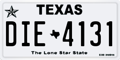 TX license plate DIE4131