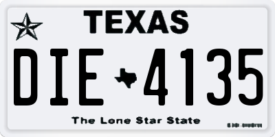 TX license plate DIE4135