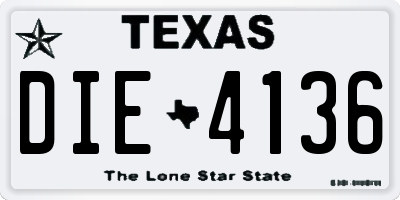 TX license plate DIE4136