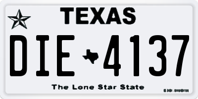 TX license plate DIE4137