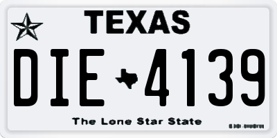 TX license plate DIE4139