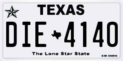 TX license plate DIE4140