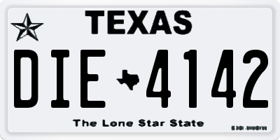 TX license plate DIE4142