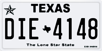 TX license plate DIE4148