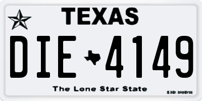 TX license plate DIE4149