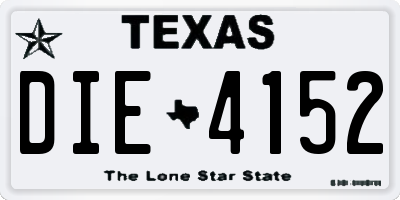 TX license plate DIE4152