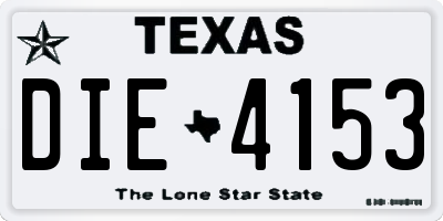 TX license plate DIE4153