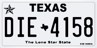 TX license plate DIE4158