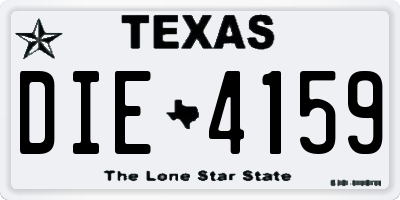 TX license plate DIE4159
