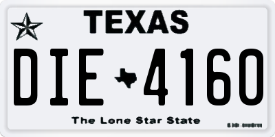 TX license plate DIE4160