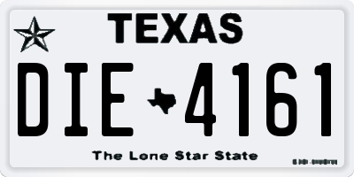TX license plate DIE4161