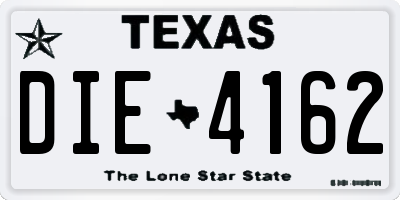 TX license plate DIE4162