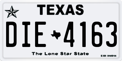 TX license plate DIE4163