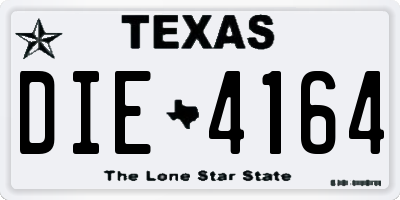 TX license plate DIE4164