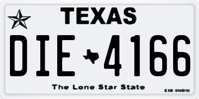 TX license plate DIE4166