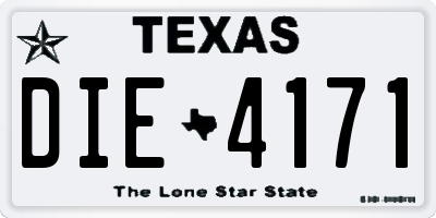 TX license plate DIE4171