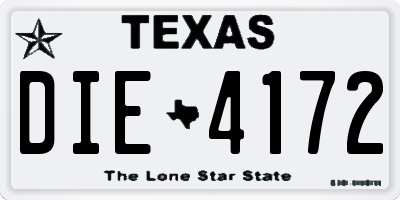 TX license plate DIE4172