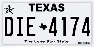 TX license plate DIE4174