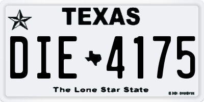 TX license plate DIE4175