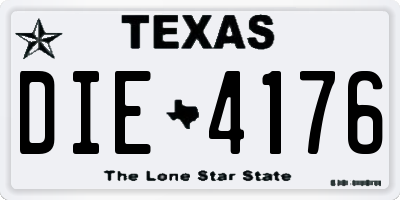 TX license plate DIE4176