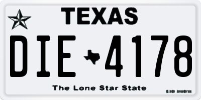 TX license plate DIE4178
