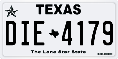 TX license plate DIE4179
