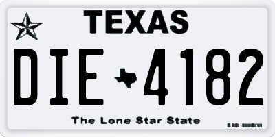 TX license plate DIE4182