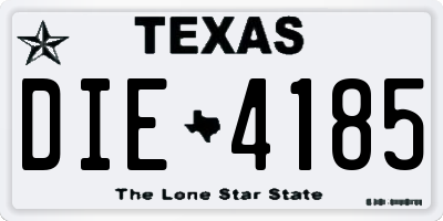 TX license plate DIE4185