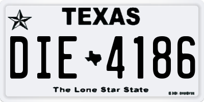 TX license plate DIE4186