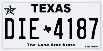 TX license plate DIE4187