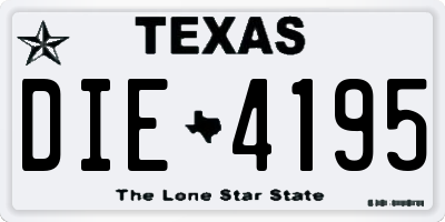 TX license plate DIE4195