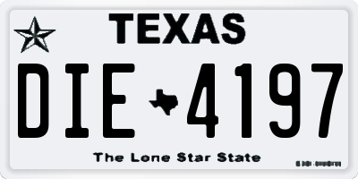 TX license plate DIE4197