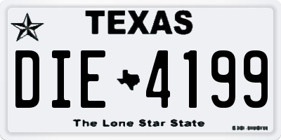 TX license plate DIE4199