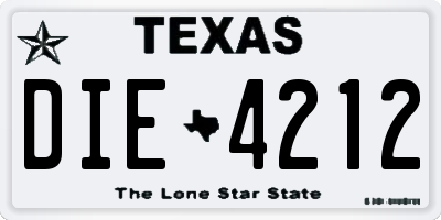 TX license plate DIE4212