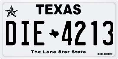 TX license plate DIE4213