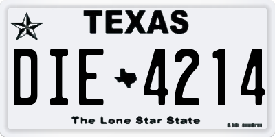 TX license plate DIE4214