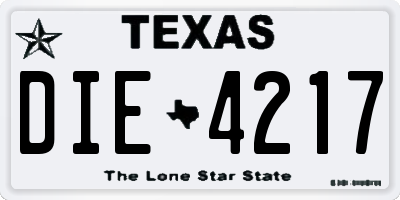 TX license plate DIE4217
