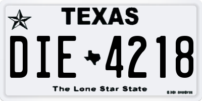 TX license plate DIE4218