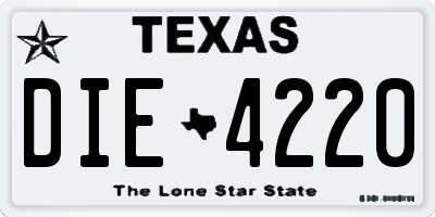 TX license plate DIE4220