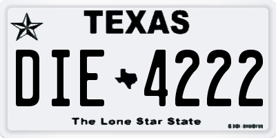 TX license plate DIE4222