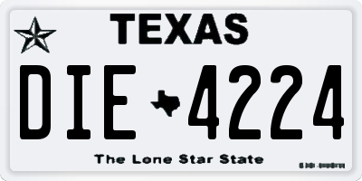 TX license plate DIE4224