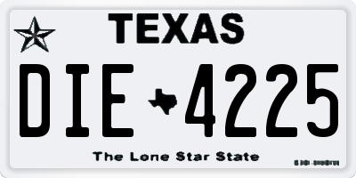 TX license plate DIE4225