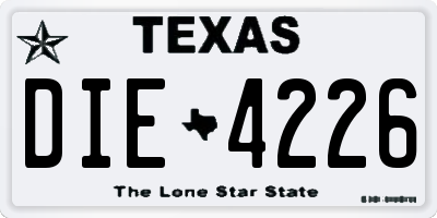 TX license plate DIE4226