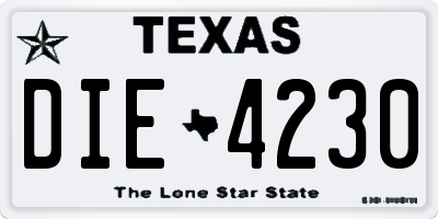 TX license plate DIE4230