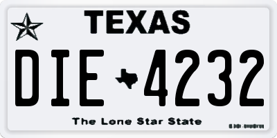 TX license plate DIE4232