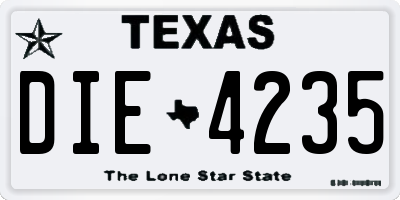 TX license plate DIE4235