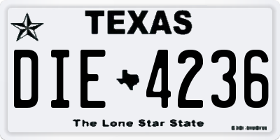 TX license plate DIE4236