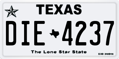 TX license plate DIE4237
