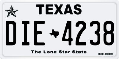 TX license plate DIE4238