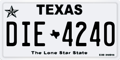 TX license plate DIE4240